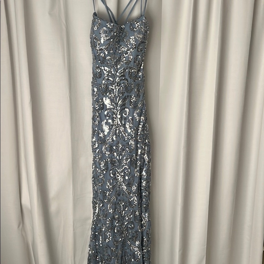 Blue sequence Windsor prom dress